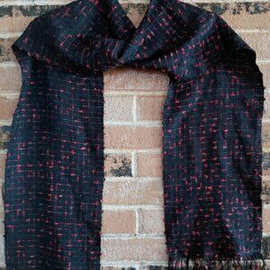 Fratelli & Lockwood Black/Red Woven Eyelash Scarf